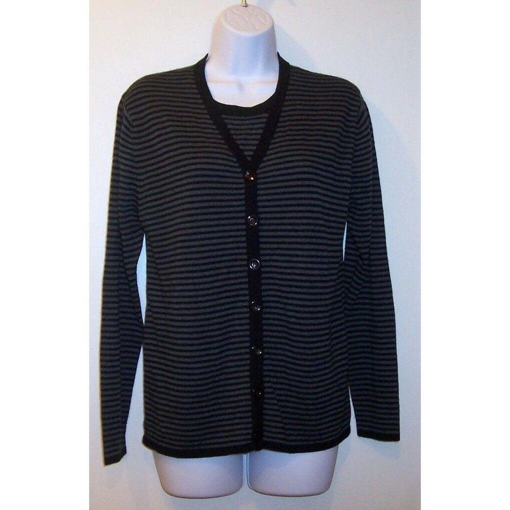 SAG HARBOR Women's Mock Sweater Set Small Black‎